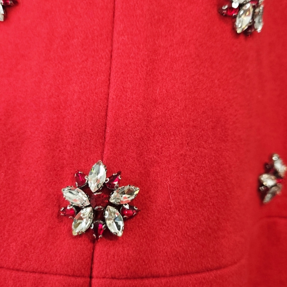 Sirina Red Wool Midi Dress – Lined with Pockets Sz XL - Picture 4 of 16